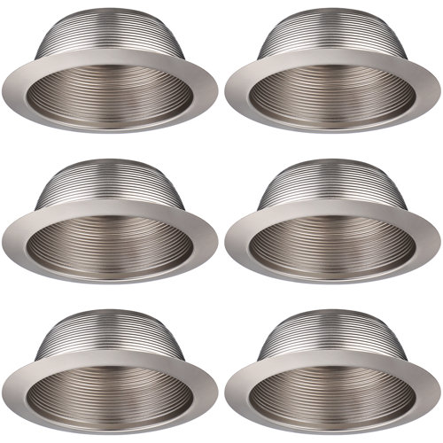 TORCHSTAR 6" Recessed Can Light Trim Cover, Full Metal Step Baffle